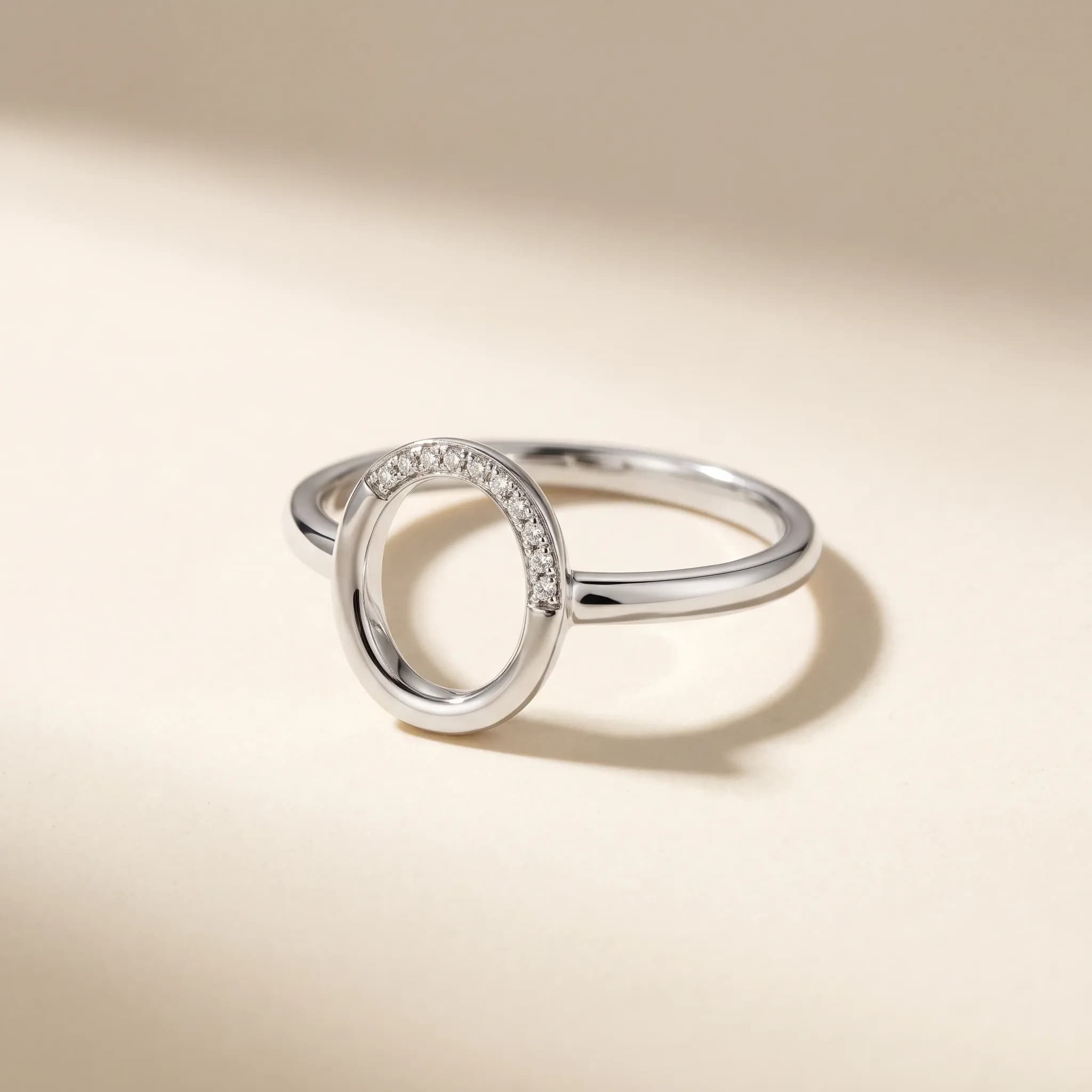 Halo Trace Ring, an illustrative white-gold tone jewelry concept